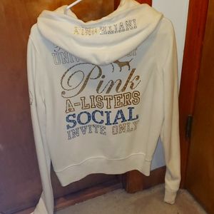 VS Pink Zip Up Hoodie L